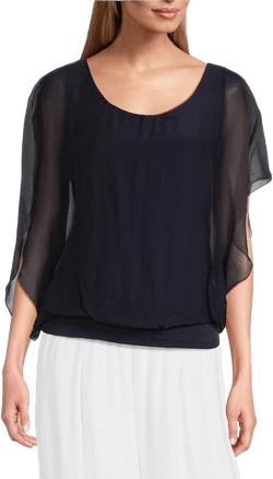 M Made in Italy Silk Dolman Top Womens