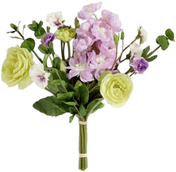 Crate & Barrel Faux Purple and Green Ranunculus Bouquet