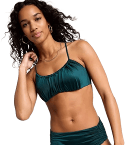 CALIA Women's Scrunched Tie Back Bikini Top
