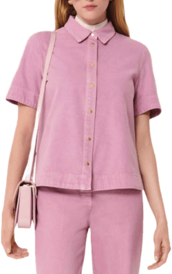 Women's Camilia Point Collar Short Sleeve Denim Shirt