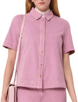 Women's Camilia Point Collar Short Sleeve Denim Shirt