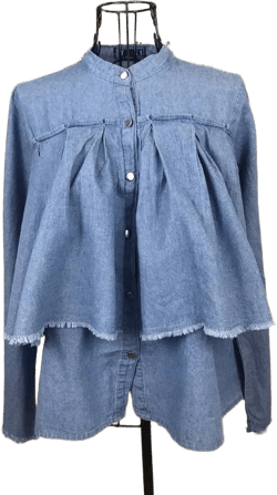 Pleated Denim Shirt