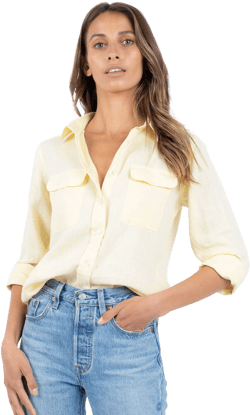 Lete-Linen Classic Linen Shirt with Pockets