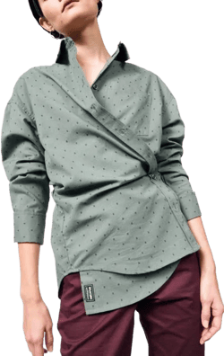 WILDFANG Women's Essential Oversized Long Sleeve Wrap Button Up