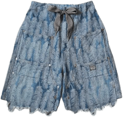 Kapital 12oz Magpie Denim W-Knee Easy Shorts