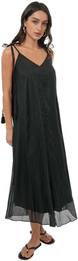 Laurie Tassel Strap Midi Dress