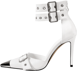 Pointed Metal Toe Stiletto Denim Pumps