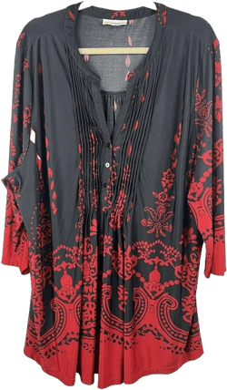 Serengeti Women's Paisley Pleated Tunic Top