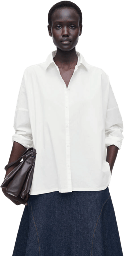 Cos Women's Oversized Pleat-Back Cotton Shirt