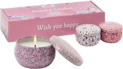 Candles Gifts for Women 3 Pack 2.5 oz Natural Floral Lavender Cherry and Rose Candles Set, Aromatherapy Candles for Home Scented, Portable Small Jar Candles Set for Travel, Spa, Bath, Yoga Lavender+Rose+Cherry