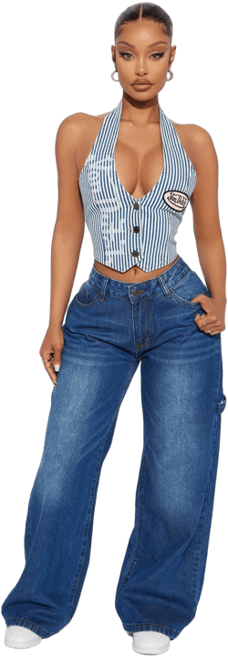 Fashion Nova Women's Apply The Pressure Carpenter Baggy Jeans