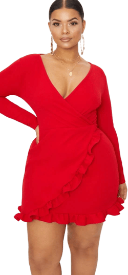 Ruffle Wrap Dress