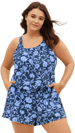 Women's High Stretch Tropical Flower Print One-Piece Swimsuit