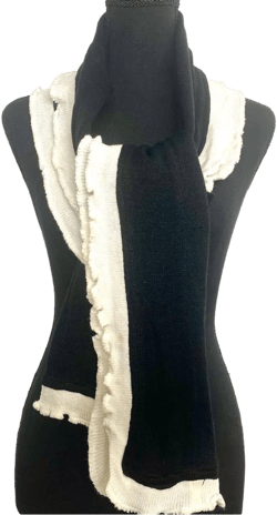 Warm Fashion Woman’s Black with White Trim Scarf Nwt | Color: Black/White | Size: Os | Dbestsavings's Closet