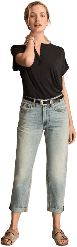 Lucky Brand Women's Mid Rise Boy Jeans