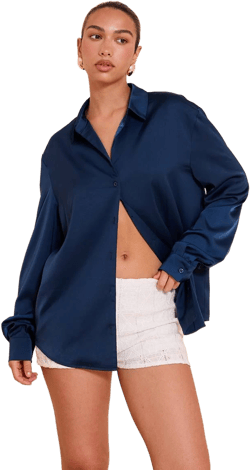 Oversized Satin Shirt