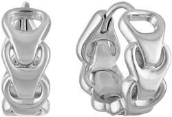 Bulova Men's Sterling Silver Link Hoop Earrings