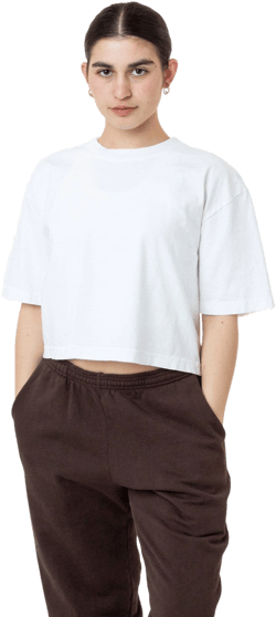 Los Angeles Apparel Women's Oversized Crop T-Shirt