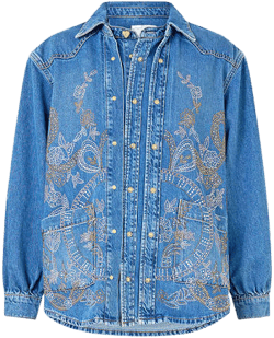 Camilla Lalita Ace of Lace Long Line Denim Shirt