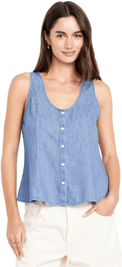 Old Navy Women's Crepe Button-Down Tank Top