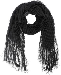 Luxury Divas Metallic Pleated Long Fringed Scarf