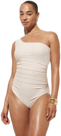 J.Crew Women's Sleek Ruched One-Shoulder One-Piece Swimsuit