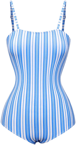 Retro Stage Striped One-Piece Swimsuit