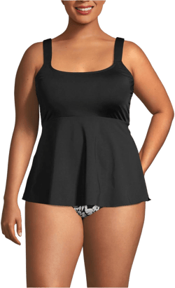 Lands' End Women's Plus Size DD-Cup Flutter Tankini Top