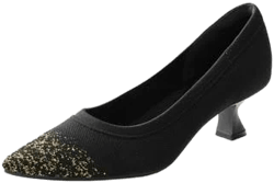 Burudani Women's Elegant Knit Heels Chic & Comfortable