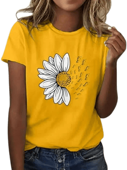 Women's Loose Girl Graphic Short Sleeve T-Shirt