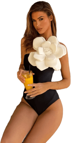Fashion Nova Women's Reese Flower 1 Piece Swimsuit