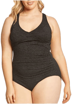 Women's Krinkle Mock Surplice One Piece