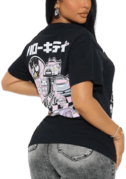 Fashion Nova Hello Kitty Oversized Graphic T-Shirt