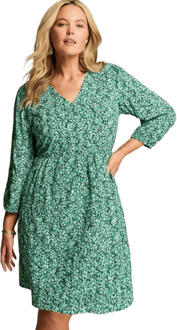 J.Jill Women's Textured V-Neck A-Line Dress