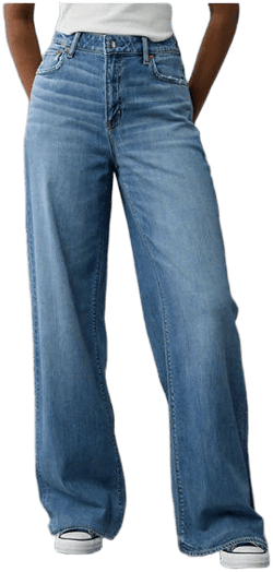 AE Dreamy Drape Stretch Super High-Waisted Baggy Wide-Leg Jean