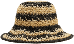Fashion Nova Women's Follow Me Straw Bucket Hat Combo