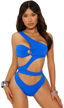 Fashion Nova Women's Dayclub Summer Asymmetrical Strappy Bikini
