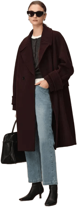 Emma Sailor Collar Oversized Merino Wool Coat