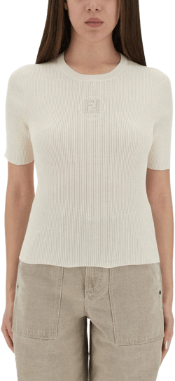 Fendi Logo Knit T-Shirt