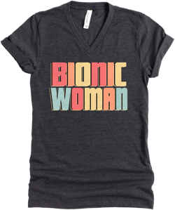 Bionic Woman's Injury Accident V-Neck Broken Knee Hip Back Leg T-