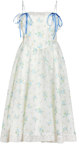 Jessakae Forget-Me-Not Coquette Floral Puff Sleeve Dress
