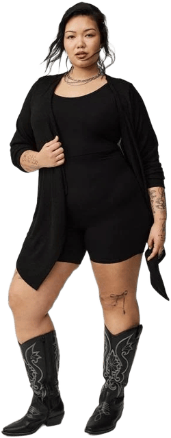 Women's Scoop-Neck Tank One-Piece in Black, Size 10, Plus Size by Torrid