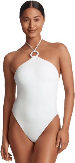 Ralph Lauren Women's High Neck Halter One Piece Swimsuit