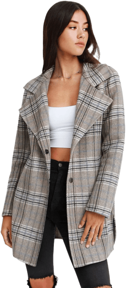Belle & Bloom Women's Ex-Boyfriend Wool Blend Oversized Jacket