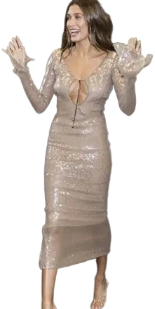 Solaria Women's Long Sleeve Sequin Dress