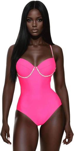 Fashion Nova Women's Dazzle Me Rhinestone Underwire Swimsuit