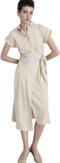 MANGO Women's Wrap Shirt Dress