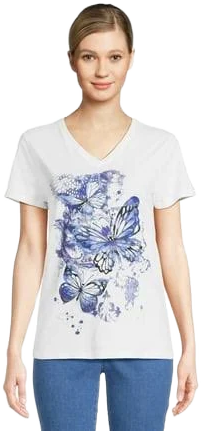 Realsize Women's V-Neck Short Sleeve Tee