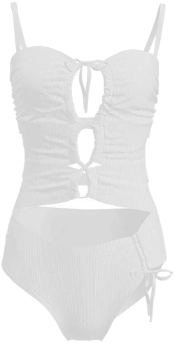 Alessia Cutout Tie Side One Piece Retro Swimsuit