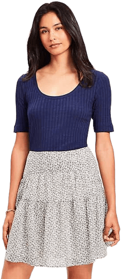 Loft Women's Ribbed Scoop Neck T-Shirt